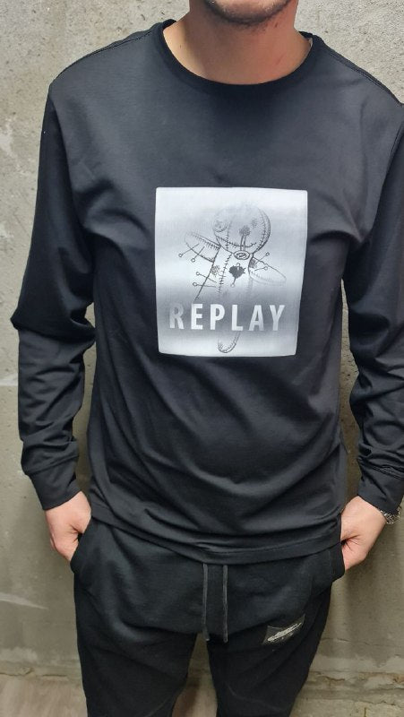 Replay tshirt 3D Men ריפליי חולצת שרוול ארוך תלת מימד